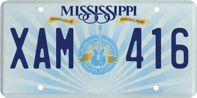 MS license plate XAM416