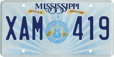 MS license plate XAM419