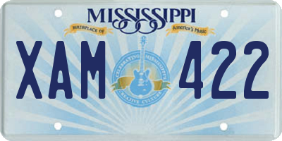MS license plate XAM422
