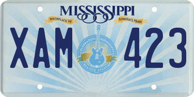 MS license plate XAM423