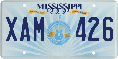 MS license plate XAM426