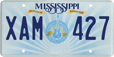 MS license plate XAM427