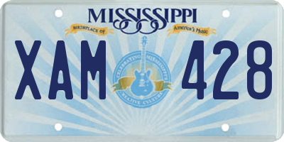 MS license plate XAM428