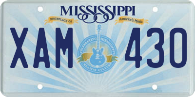 MS license plate XAM430