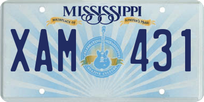 MS license plate XAM431