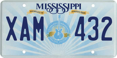 MS license plate XAM432