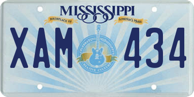 MS license plate XAM434