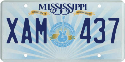 MS license plate XAM437