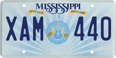MS license plate XAM440