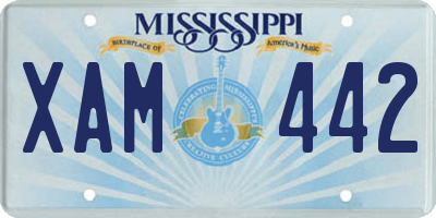 MS license plate XAM442