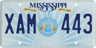 MS license plate XAM443