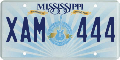 MS license plate XAM444
