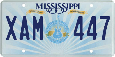 MS license plate XAM447