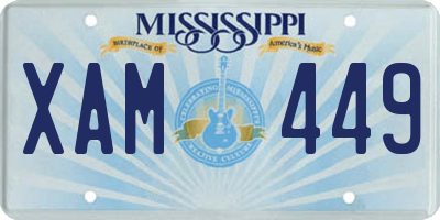 MS license plate XAM449