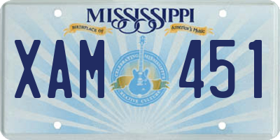 MS license plate XAM451