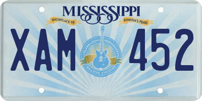 MS license plate XAM452