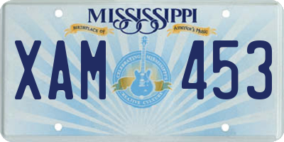 MS license plate XAM453