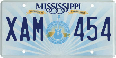 MS license plate XAM454