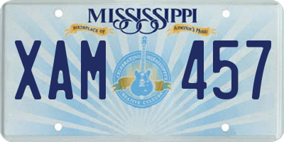 MS license plate XAM457