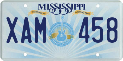 MS license plate XAM458