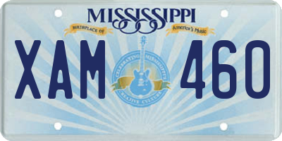 MS license plate XAM460