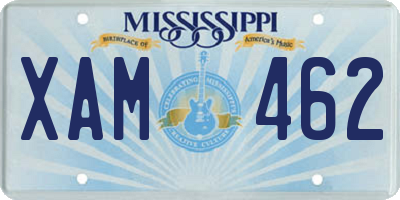 MS license plate XAM462