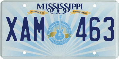 MS license plate XAM463