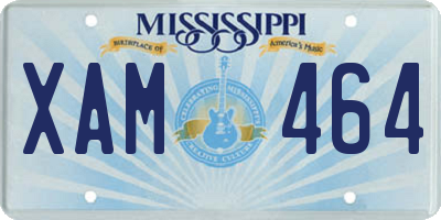 MS license plate XAM464