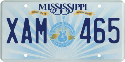 MS license plate XAM465