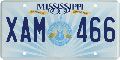 MS license plate XAM466