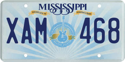 MS license plate XAM468