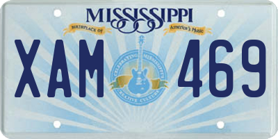 MS license plate XAM469