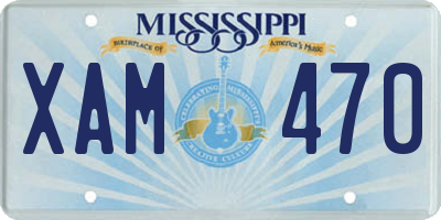 MS license plate XAM470