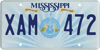 MS license plate XAM472
