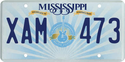 MS license plate XAM473