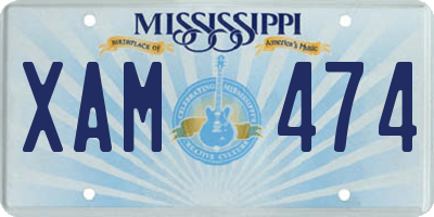 MS license plate XAM474