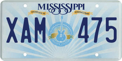 MS license plate XAM475