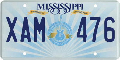 MS license plate XAM476
