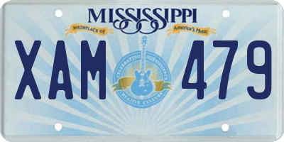 MS license plate XAM479