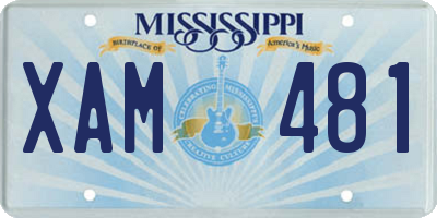 MS license plate XAM481