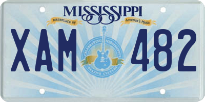 MS license plate XAM482