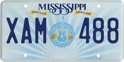 MS license plate XAM488
