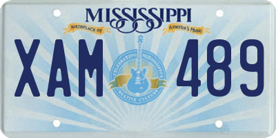 MS license plate XAM489