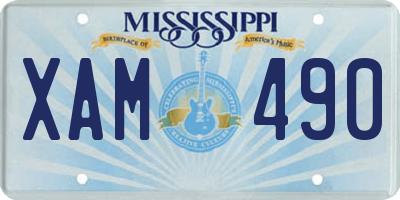MS license plate XAM490