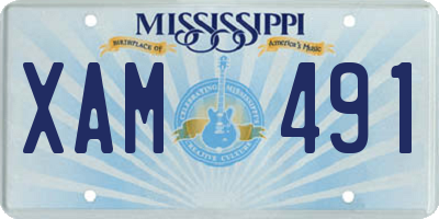 MS license plate XAM491