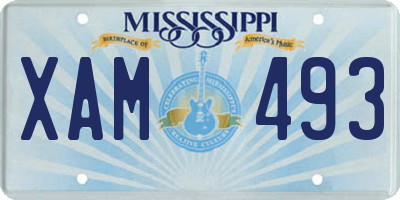 MS license plate XAM493