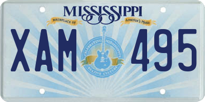 MS license plate XAM495