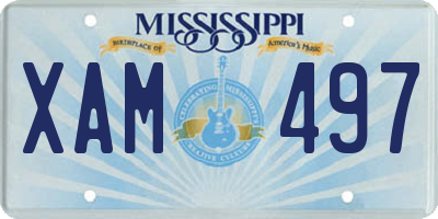 MS license plate XAM497