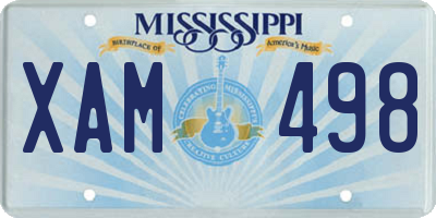 MS license plate XAM498