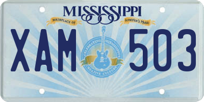 MS license plate XAM503